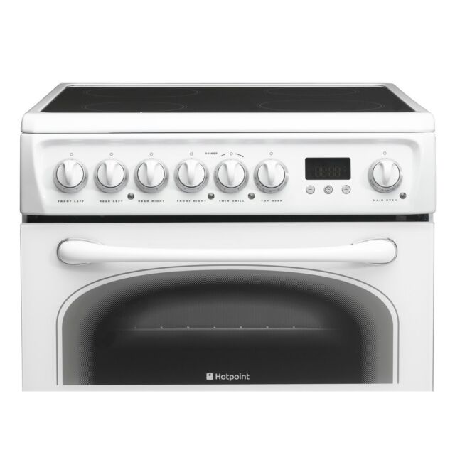 Hotpoint 60HEPS 60cm Double Oven Ceramic White
