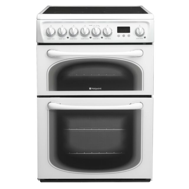 Hotpoint 60HEPS 60cm Double Oven Ceramic White