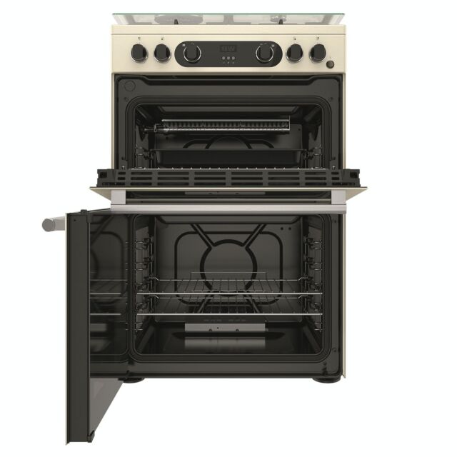 Hotpoint CD67G0C2CJ 60cm Double Gas Cooker with Lid - Jasmine
