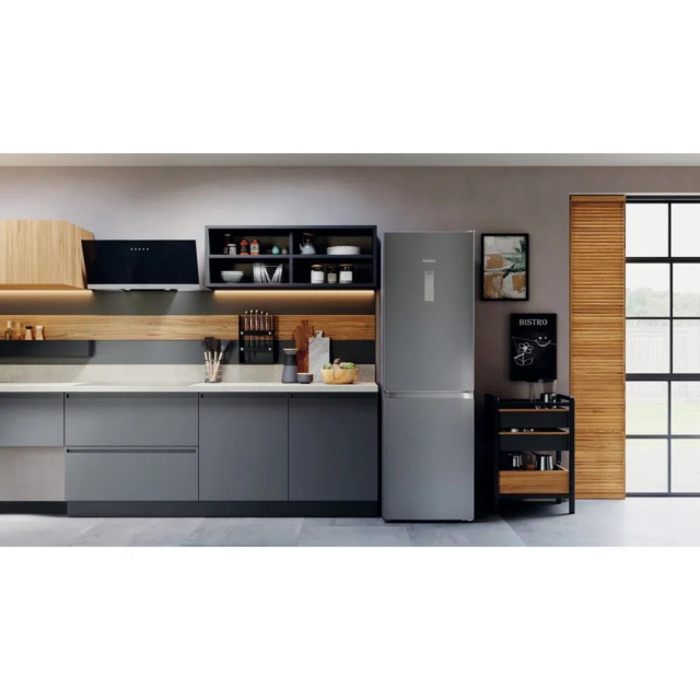 Hotpoint H5X82OSX 59.6cm 60/40 Frost Free Fridge Freezer - Saturn Steel