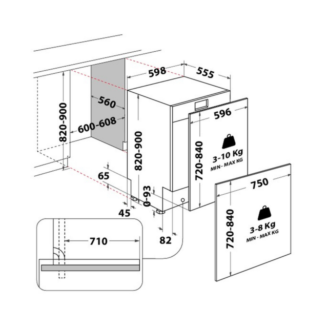 Hotpoint H8IB15M4TS Integrated Dishwasher 15 Place Settings