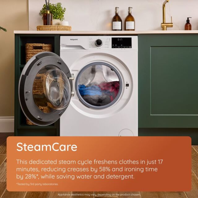 Hotpoint HB93GCAREUK A-30%, 9Kg, 1400 Rpm, Large Black, -, Ds7, Fabric Care, Colorcare, Pet Hair Car