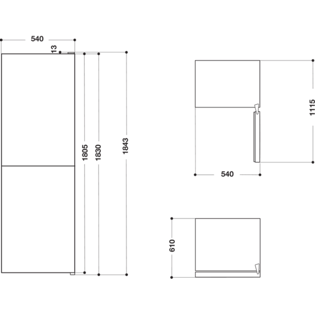 Indesit HBNF55181WAQUA 54cm 50/50 Frost Free Fridge Freezer - White