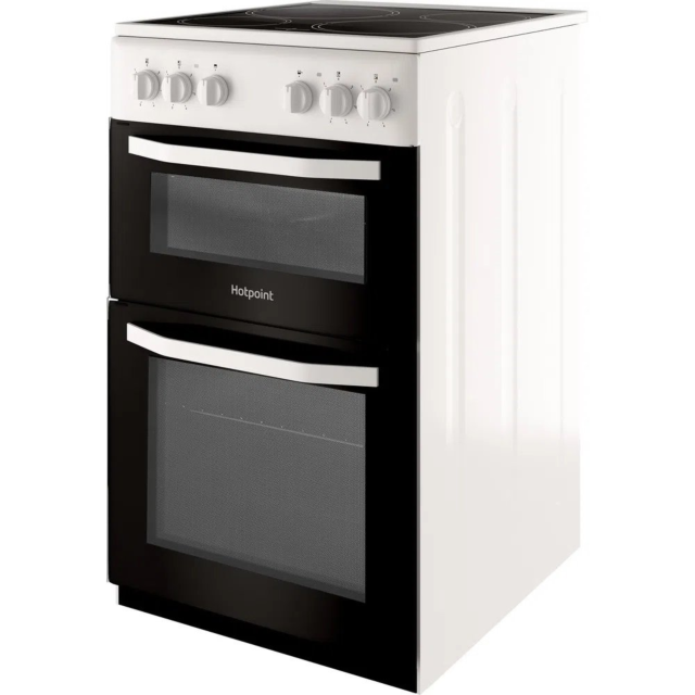 Hotpoint HD5V92KCW 50cm Twin Cavity Electric Cooker - White