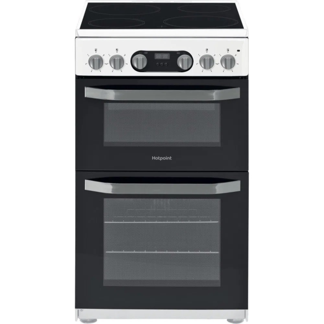 Hotpoint HD5V93CCW/UK 50Cm Ceramic Electric Cooker with Double Oven