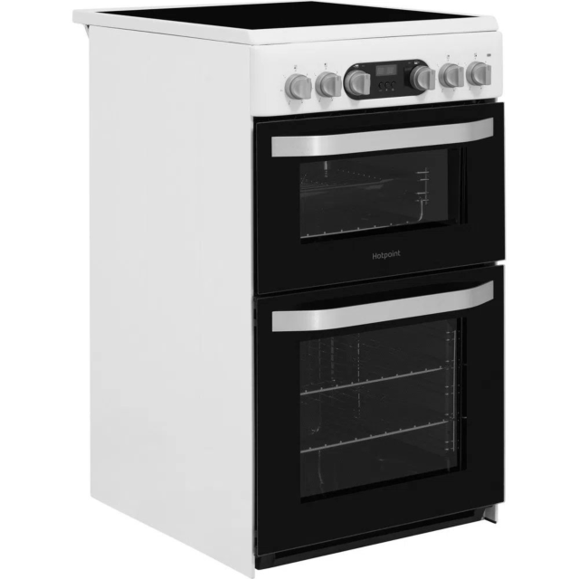 Hotpoint HD5V93CCW/UK 50Cm Ceramic Electric Cooker with Double Oven