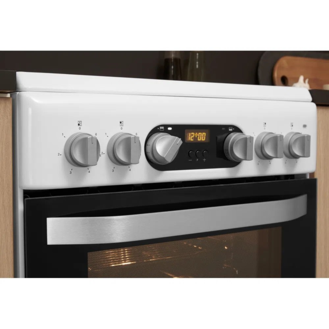 Hotpoint HD5V93CCW/UK 50Cm Ceramic Electric Cooker with Double Oven