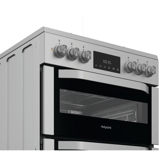Hotpoint HDD6GDC2WX 60cm Double Oven Electric Cooker