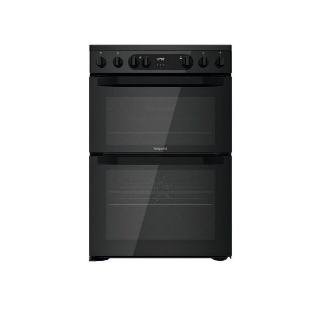 Hotpoint HDEU67V9C2B/UK 60Cm Double Oven Electric Cooker With Ceramic Hob - Black