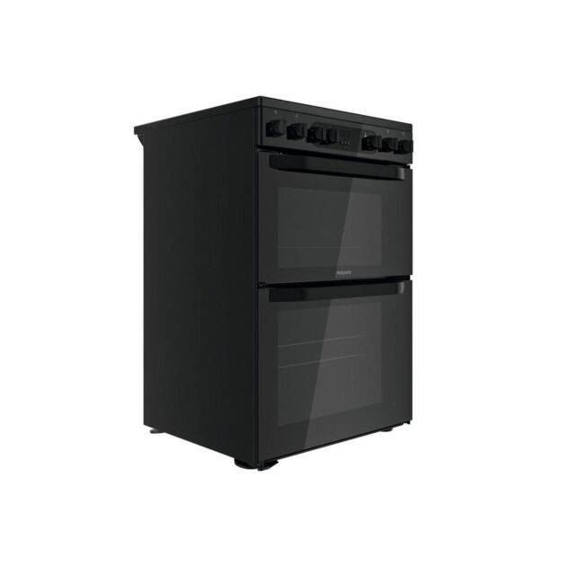 Hotpoint HDEU67V9C2B/UK 60Cm Double Oven Electric Cooker With Ceramic Hob - Black