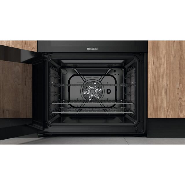 Hotpoint HDEU67V9C2B/UK 60Cm Double Oven Electric Cooker With Ceramic Hob - Black