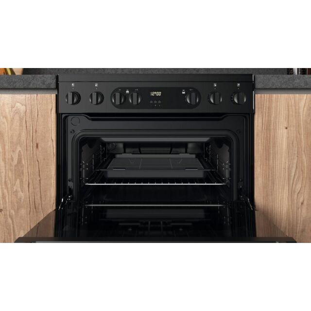 Hotpoint HDEU67V9C2B/UK 60Cm Double Oven Electric Cooker With Ceramic Hob - Black
