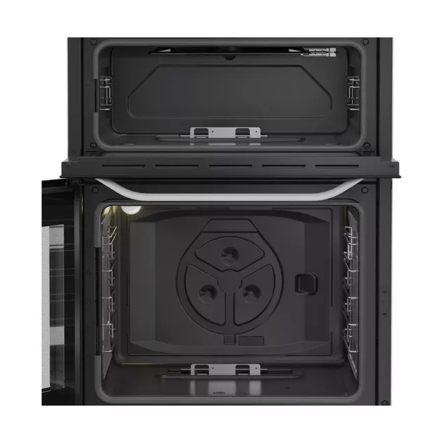 Hotpoint HDG6GDCW 60cm Double Gas Cooker with Glass Lid