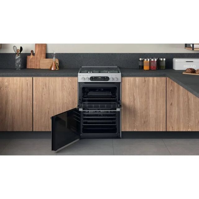 Hotpoint HDM67G8C2CXUK 60cm Dual Fuel Cooker - Silver