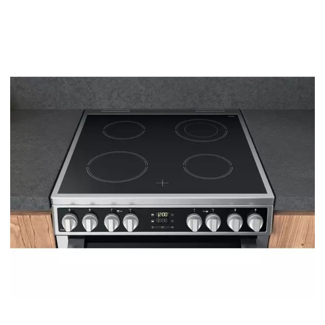 Hotpoint HDM67V8D2CX 60 cm Ceramic Double Cooker - Stainless Steel