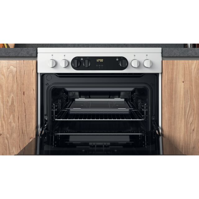 Hotpoint HDM67V9CMW/U Freestanding Electric Cooker Double Oven With Ceramic Hob