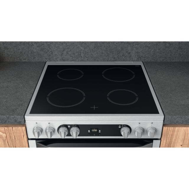 Hotpoint HDM67V9HCX/UK Freestanding Electric Cooker Double Oven With Solar Plus Grill In Stainless S