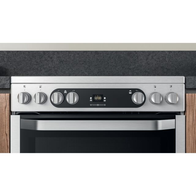Hotpoint HDM67V9HCX/UK Freestanding Electric Cooker Double Oven With Solar Plus Grill In Stainless S