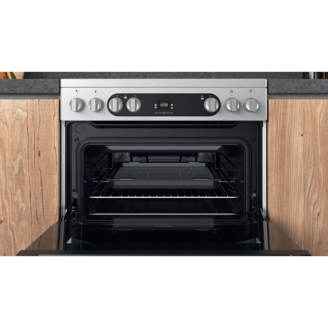 Hotpoint HDM67V9HCX/UK Freestanding Electric Cooker Double Oven With Solar Plus Grill In Stainless S