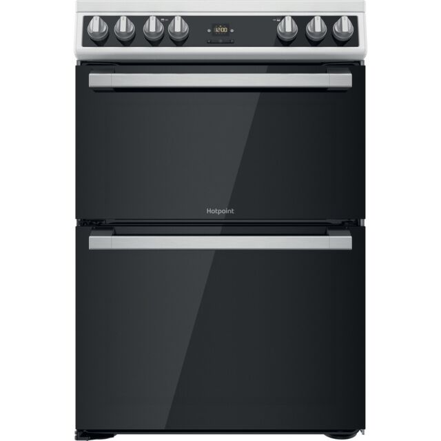 Hotpoint HDT67V9H2CW/UK Freestanding Electric Cooker Double Oven With Tilted Display In White