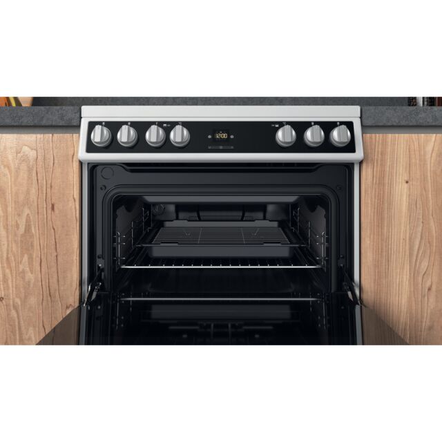Hotpoint HDT67V9H2CW/UK Freestanding Electric Cooker Double Oven With Tilted Display In White
