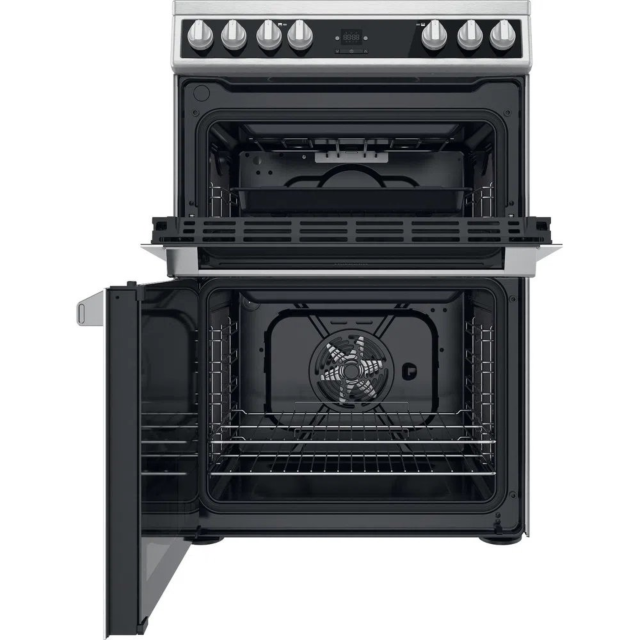 Hotpoint HDT67V9H2CX 60cm Ceramic Double Electric Cooker