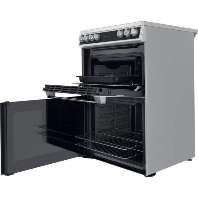 Hotpoint HDT67V9H2CX 60cm Ceramic Double Electric Cooker