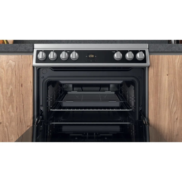 Hotpoint HDT67V9H2CX 60cm Ceramic Double Electric Cooker