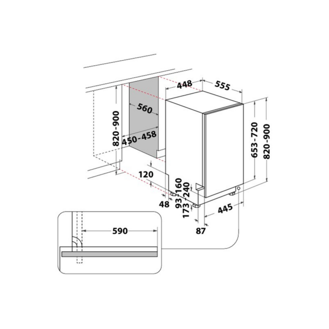 Hotpoint HP2IE10CS80UK Slimline Integrated Dishwasher