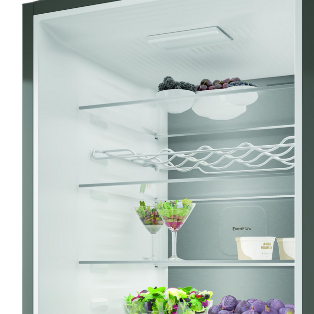 Hotpoint HPK26413XR6UKE 59.5cm 70/30 Fridge Freezer Black Steel