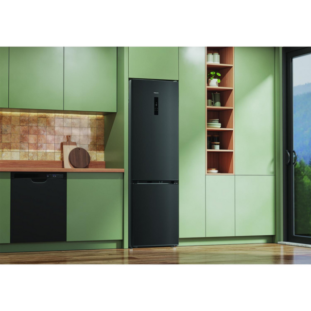 Hotpoint HPK26413XR6UKE 59.5cm 70/30 Fridge Freezer Black Steel
