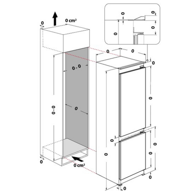 Hotpoint HPK25292B4UK 54cm 70/30 Integrated Fridge Freezer