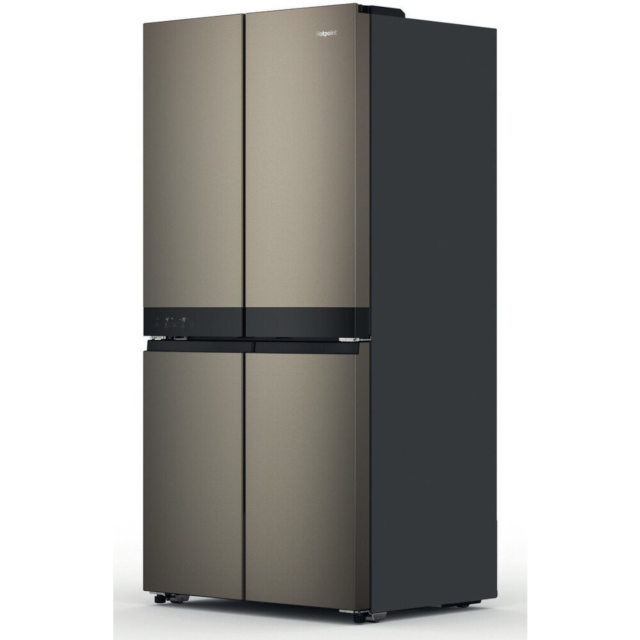 Hotpoint HQ9U1BL American 4 Door Style Fridge Freezer - Black Steel