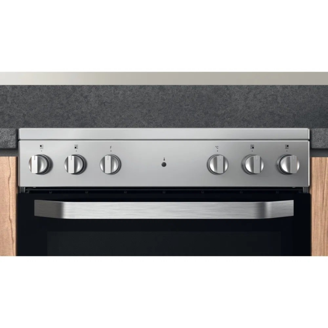 Hotpoint HS67V5KHX 60cm Double Oven Electric Cooker with Ceramic Hob - Stainless Steel
