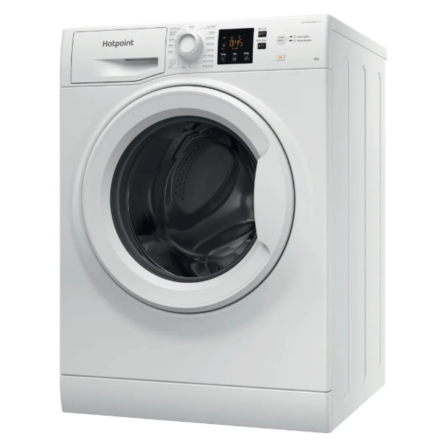 Hotpoint NSWM864CWUKN 8Kg 1600 Spin, Digit Plus,Anti Stain 40,Full Load 45,Steam Hygiene, Rapid Opti