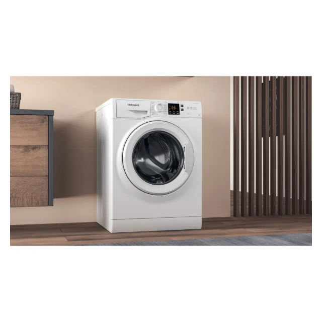 Hotpoint NSWM864CWUKN 8Kg 1600 Spin, Digit Plus,Anti Stain 40,Full Load 45,Steam Hygiene, Rapid Opti