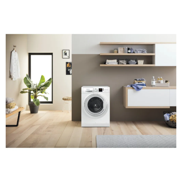 Hotpoint NSWM864CWUKN 8Kg 1600 Spin, Digit Plus,Anti Stain 40,Full Load 45,Steam Hygiene, Rapid Opti