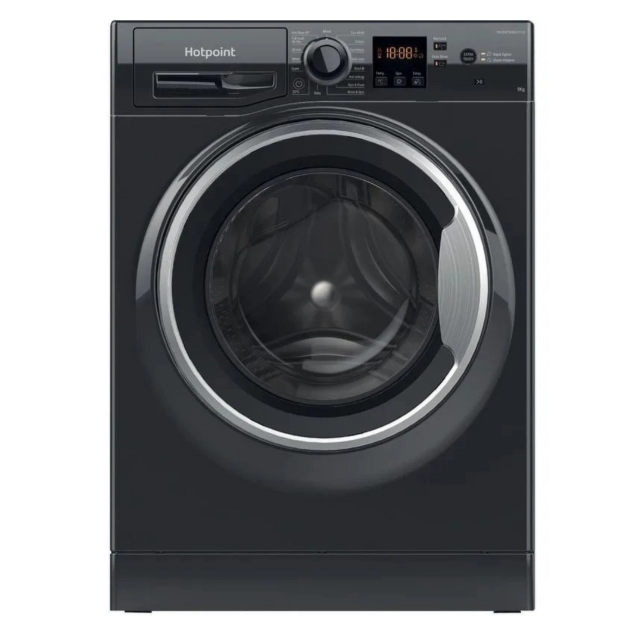 Hotpoint NSWM965CBSUKN 9Kg 1600 Spin, Digit Plus,Anti Stain 40,Full Load 45,Steam Hygiene, Rapid Opt