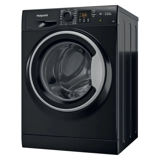 Hotpoint NSWM965CBSUKN 9Kg 1600 Spin, Digit Plus,Anti Stain 40,Full Load 45,Steam Hygiene, Rapid Opt