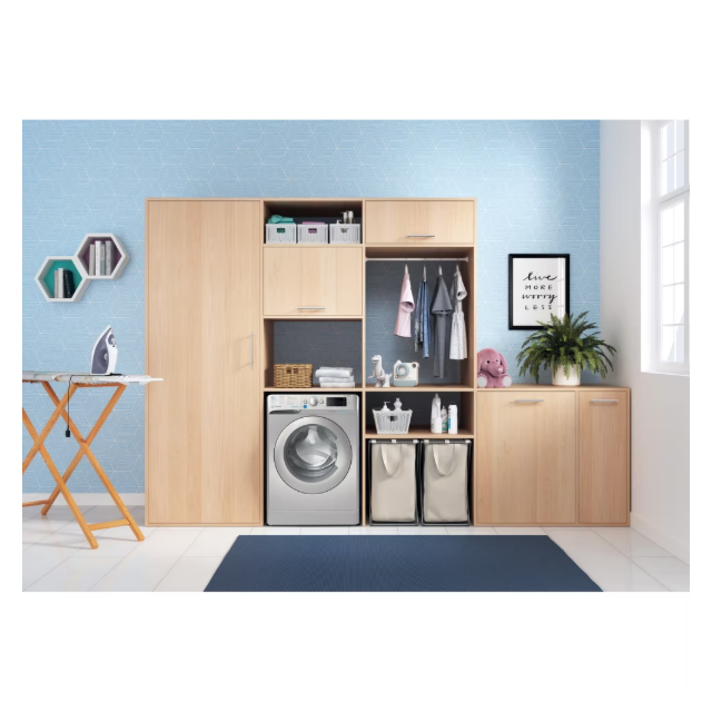 Indesit BWE71496XSVUK A Energy, 7KG, 1400RPM, Black, Big Digit, Push & Go with Steam, Water Balance,