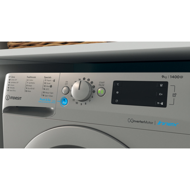 Indesit BWE91496XSUKN 9 kg 1400 Spin Washing Machine - Silver