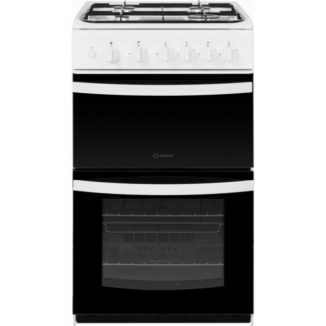 Indesit ID5G00KMW Gas Cooker Twin Cavity No Lid