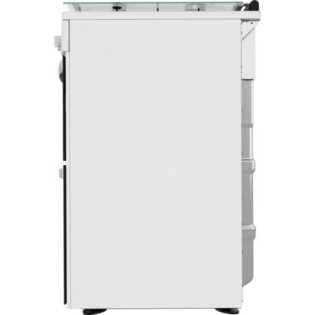 Indesit ID67G0MCW/UK 60Cm Gas Double Cooker ,Click And Clean , Xl Cavity , 10 Step Gas Flame Hob 