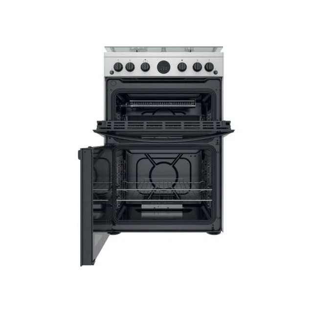 Indesit ID67G0MCXUK 60cm Double Oven Gas Cooker with Gas Hob - Stainless Steel