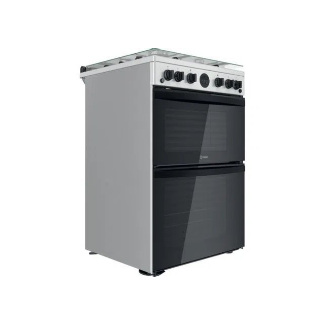 Indesit ID67G0MCXUK 60cm Double Oven Gas Cooker with Gas Hob - Stainless Steel