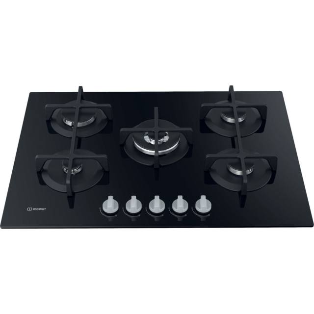 Indesit ING72TBK 73cm Gas Hob - Black