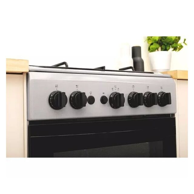 Indesit Click&Clean IS5G1PMSS/UK 50cm Gas Cooker - Silver