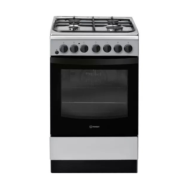 Indesit Click&Clean IS5G4PHSS 50cm Dual Fuel Cooker - Silver