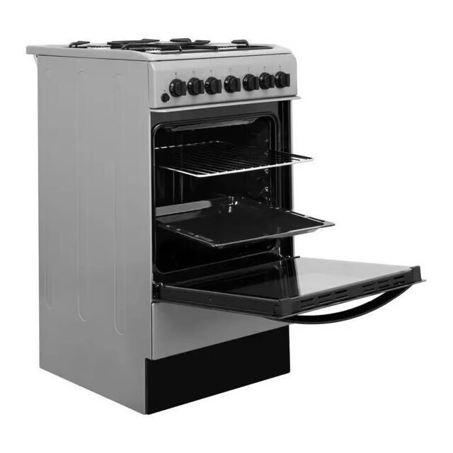 Indesit Click&Clean IS5G4PHSS 50cm Dual Fuel Cooker - Silver