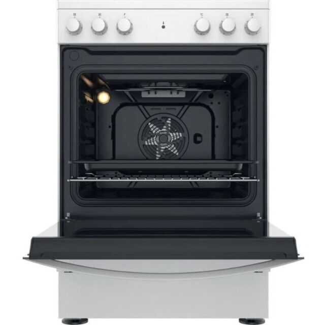 Indesit IS67V5KHW 60cm Single Oven Electric Cooker with Ceramic Hob - White